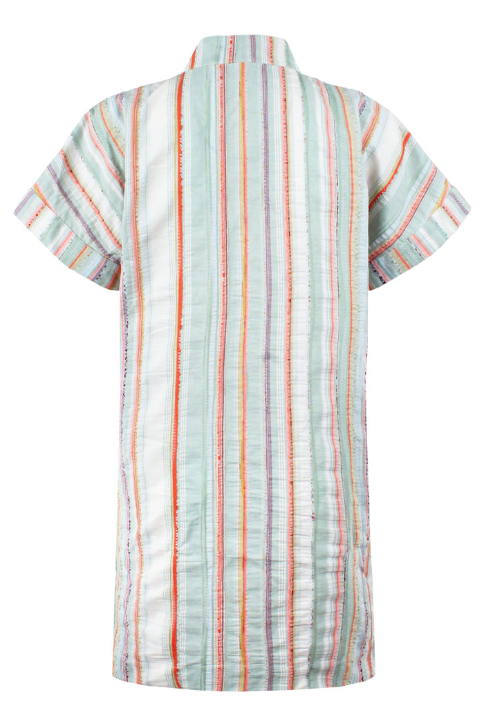 Striped shirt with short sleeves on a white background
