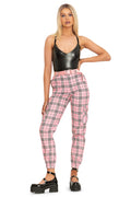 BlackMilk Clothing - Tartan Baby Pink Cargo Pants