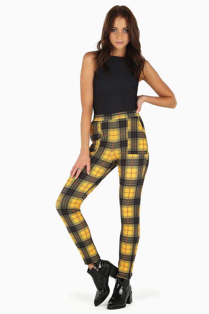 Tartan Grunge Cuffed Pants