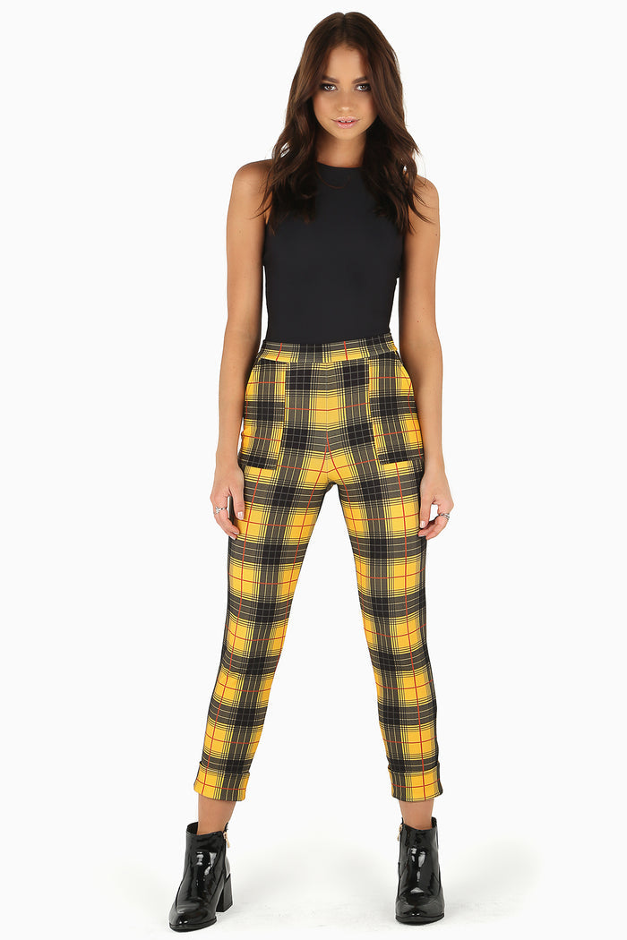 Tartan Grunge Cuffed Pants