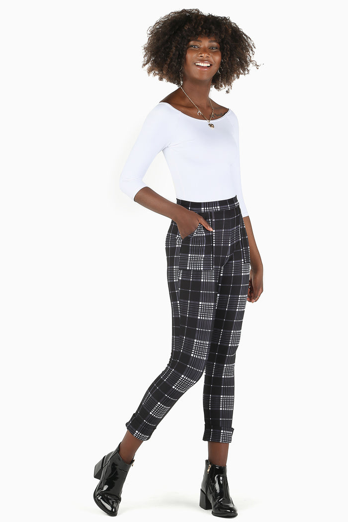 Tartan Mono Cuffed Pants