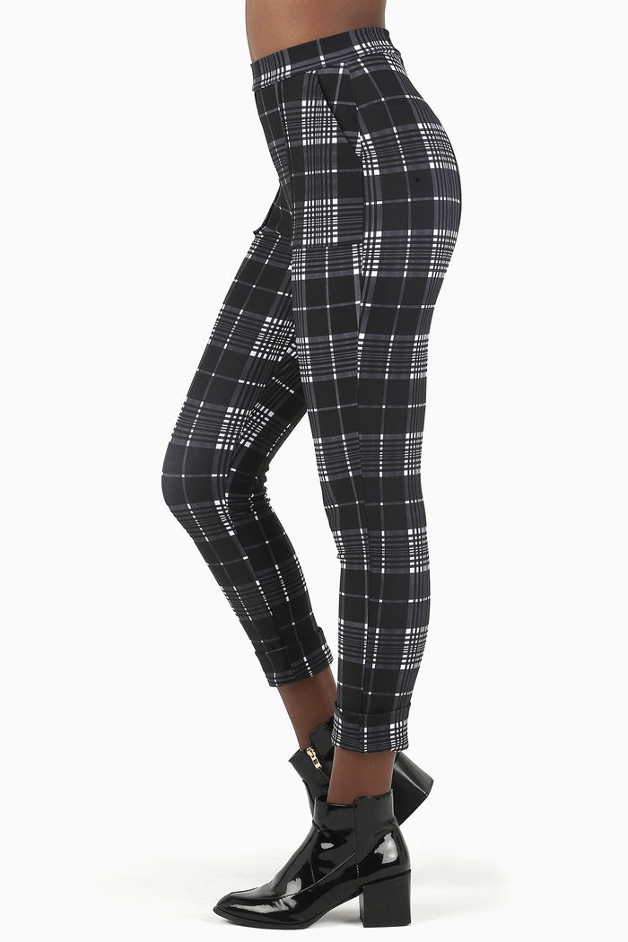 Tartan Mono Cuffed Pants
