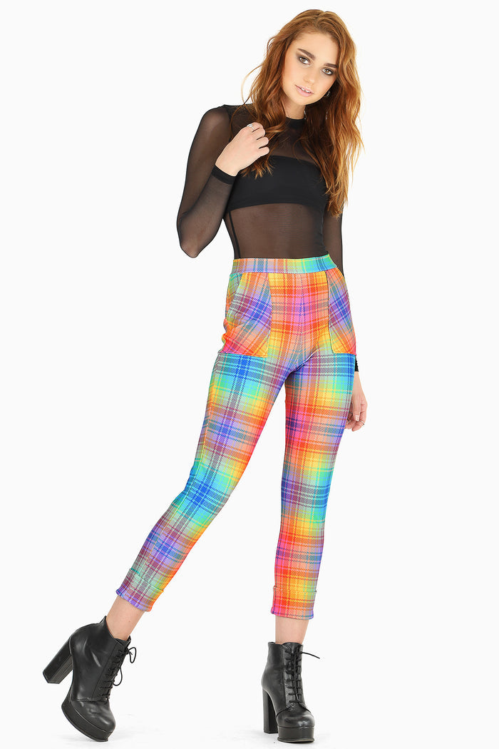 Tartan Rainbow Cuffed Pants