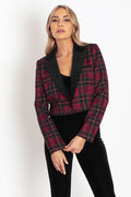 Tartan Ribbon Cropped Blazer