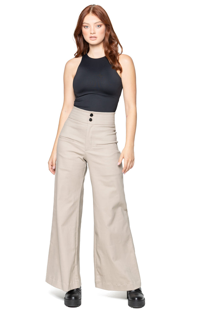 Taupe Sweeper Wide Leg Pants