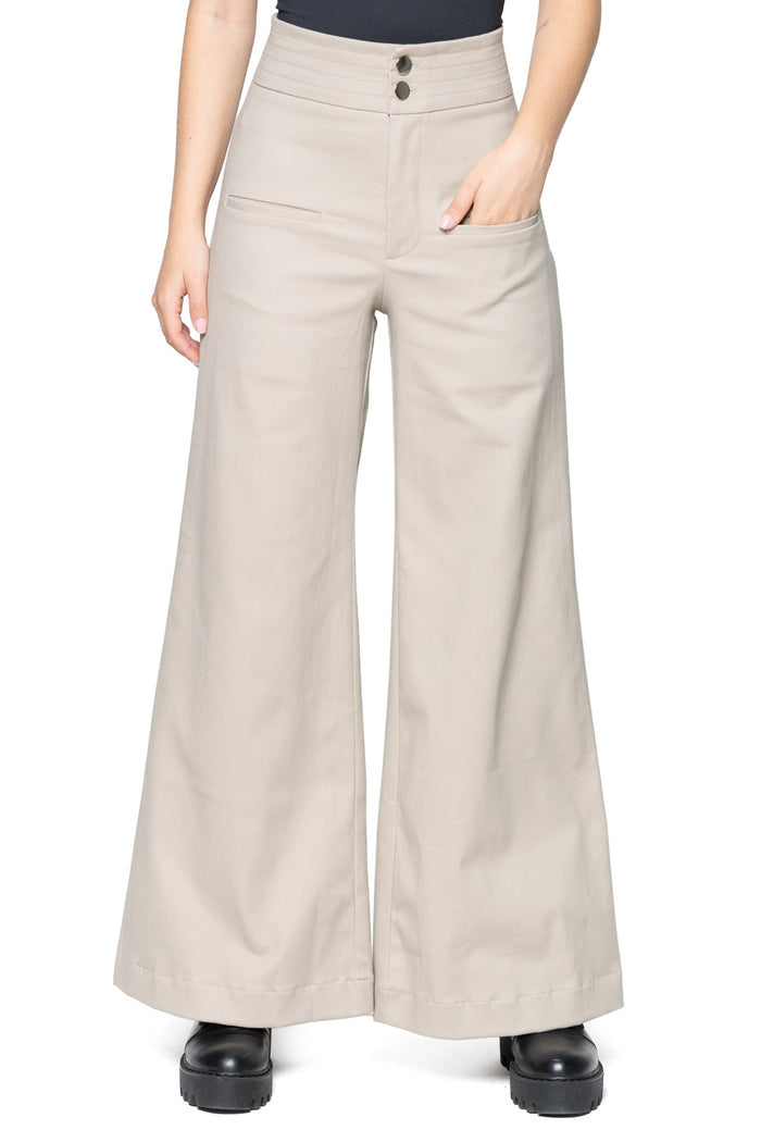 Taupe Sweeper Wide Leg Pants