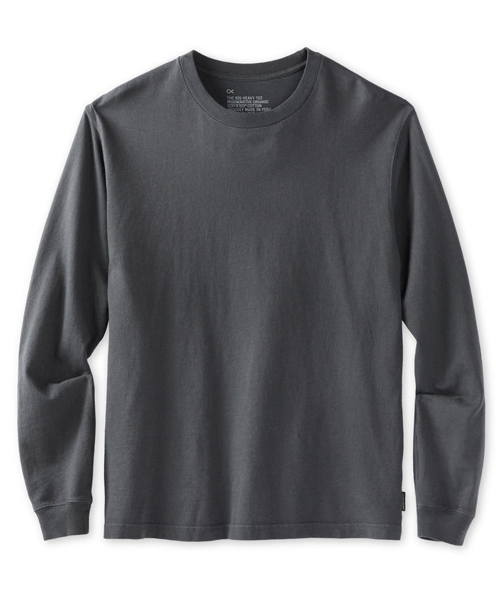 A long sleeve black t-shirt displayed against a plain background.