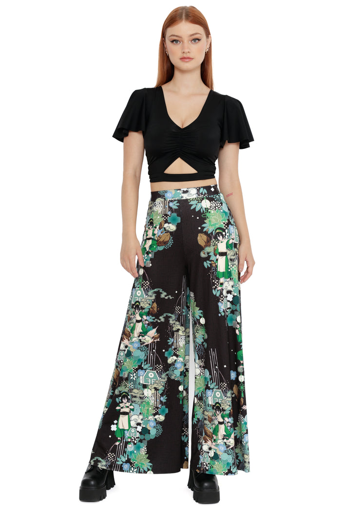 Avatar: The Last Airbender x BlackMilk Earth Kingdom palazzo pants inspired by The Blind Bandit, official Avatar The Last Airbender apparel