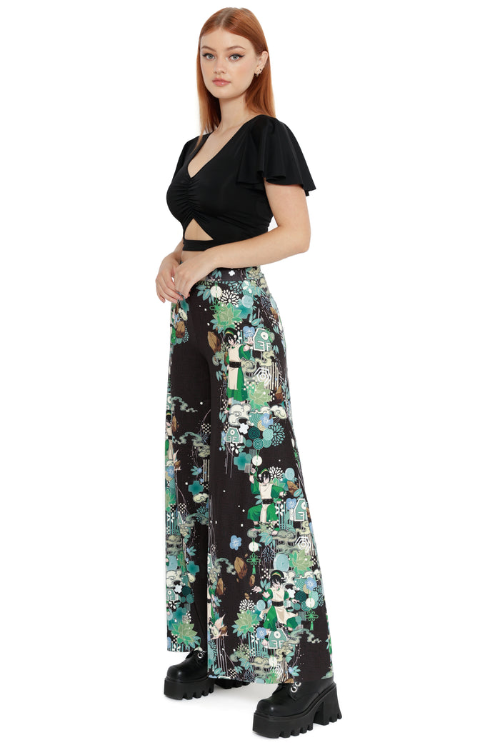 Avatar: The Last Airbender x BlackMilk The Blind Bandit Avatar pants with Earth Kingdom themed print, licensed Avatar fashion collection