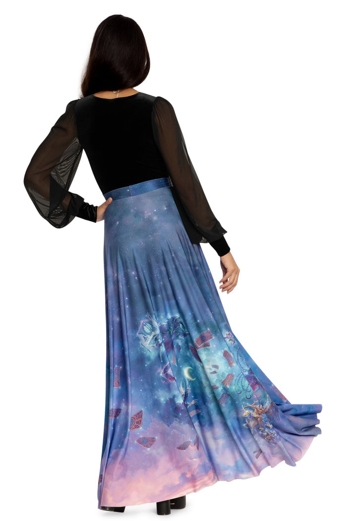 BlackMilk Clothing x Dungeons & Dragons - The Deck Of Many Things Maxi Skirt - Dungeons & Dragons Merchandise - Collaboration apparel - Licenced.