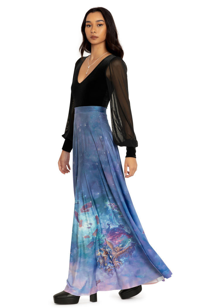 BlackMilk Clothing x Dungeons & Dragons - The Deck Of Many Things Maxi Skirt - Dungeons & Dragons Merchandise - Collaboration apparel - Licenced.
