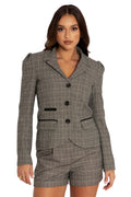 the explorer tweed cinched blazer