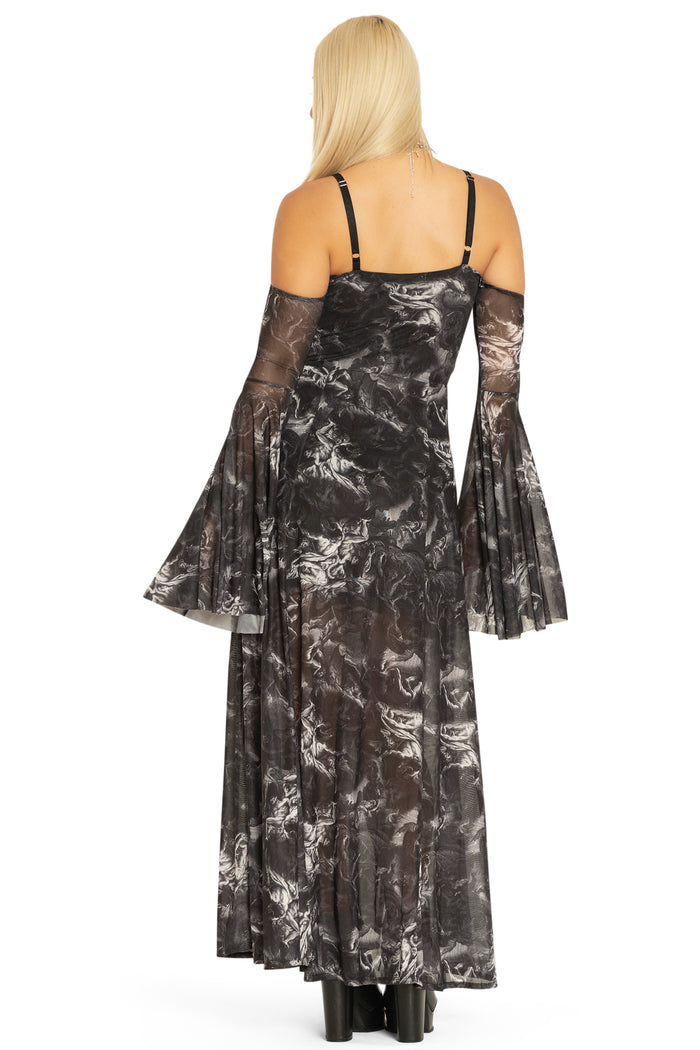 BlackMilk Clothing - The Fall Of The Rebel Angels Off The Shoulder Maxi Dress