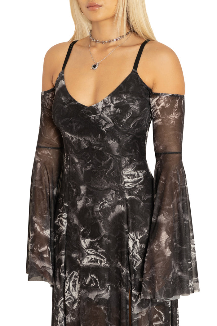 BlackMilk Clothing - The Fall Of The Rebel Angels Off The Shoulder Maxi Dress