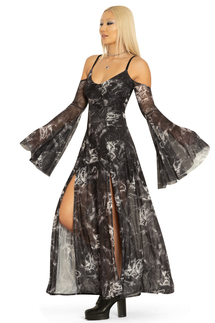 BlackMilk Clothing - The Fall Of The Rebel Angels Off The Shoulder Maxi Dress