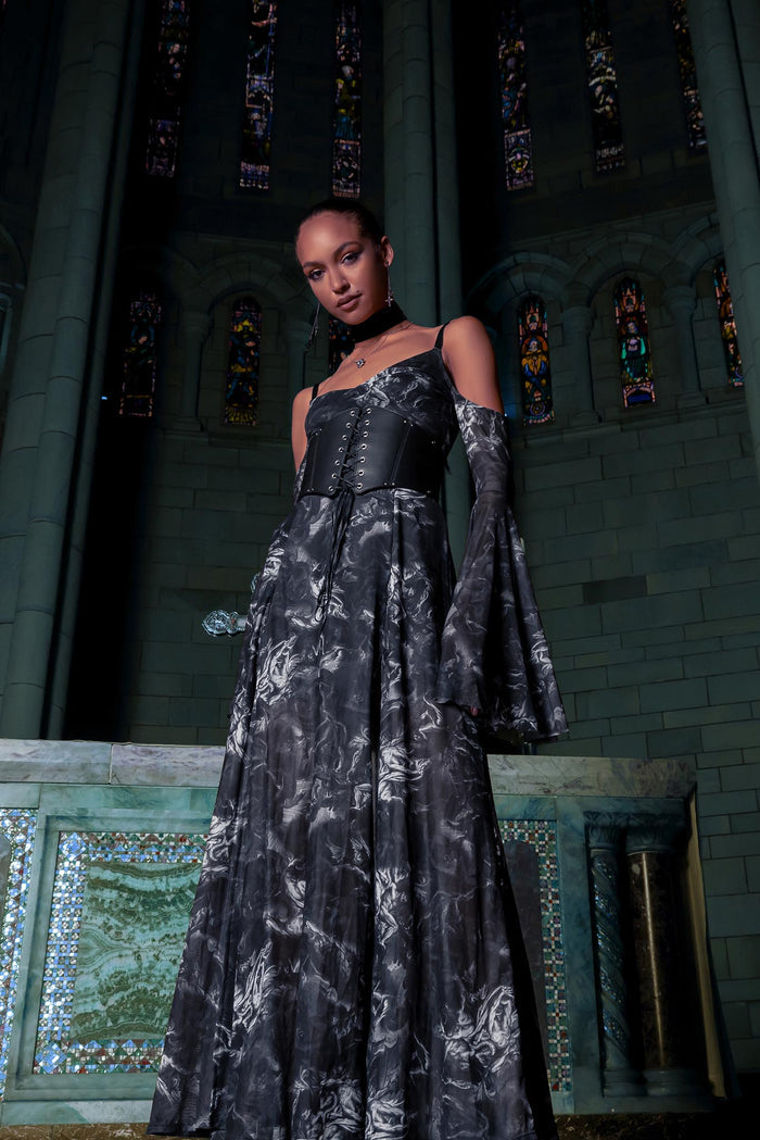 BlackMilk Clothing - The Fall Of The Rebel Angels Off The Shoulder Maxi Dress
