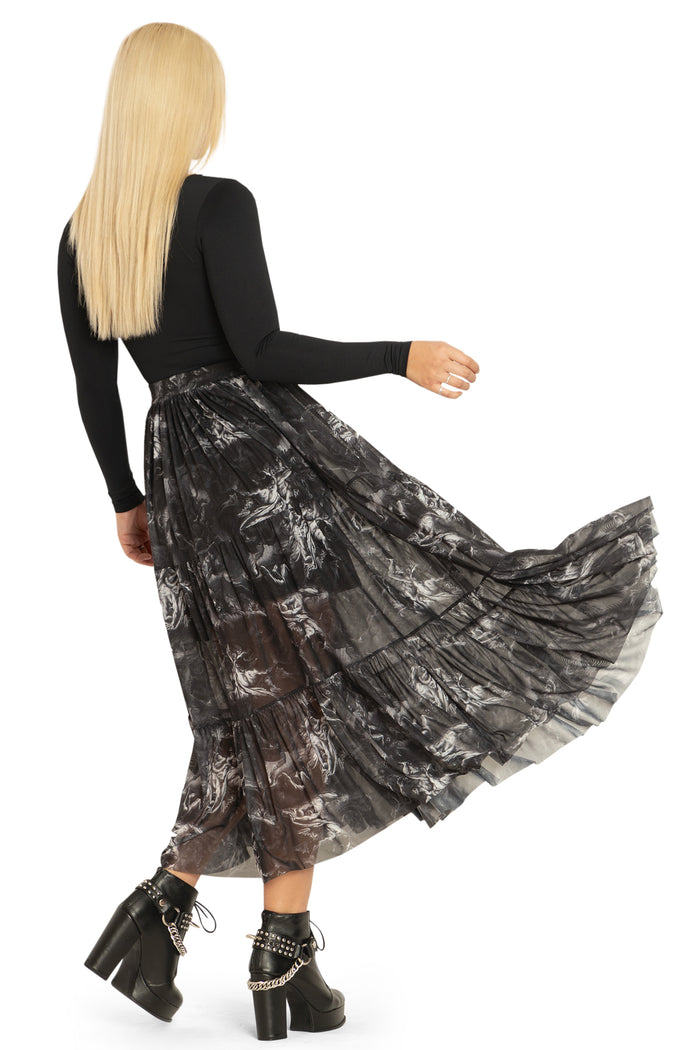 BlackMilk Clothing - The Fall Of The Rebel Angels Tiered Midaxi Skirt