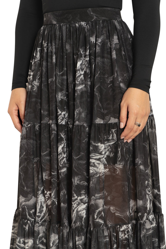 BlackMilk Clothing - The Fall Of The Rebel Angels Tiered Midaxi Skirt