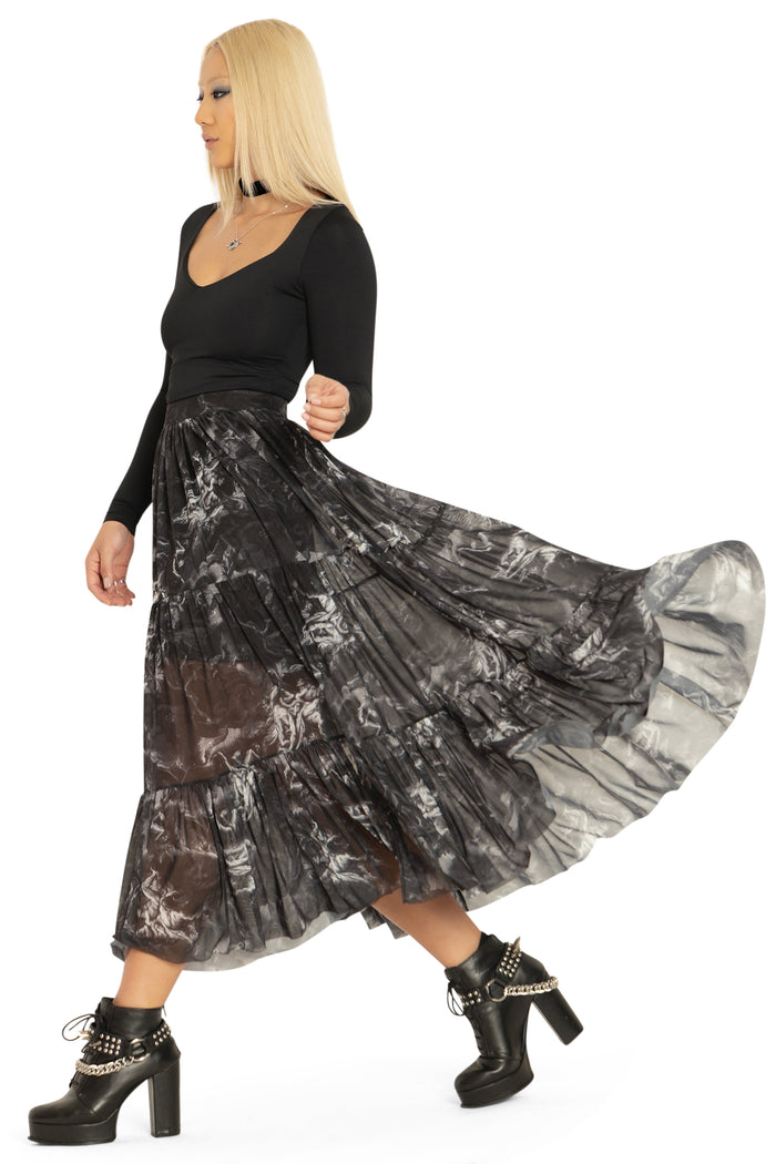 BlackMilk Clothing - The Fall Of The Rebel Angels Tiered Midaxi Skirt
