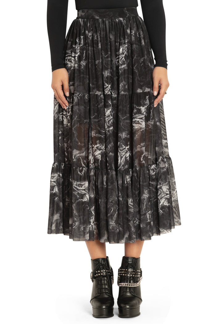 BlackMilk Clothing - The Fall Of The Rebel Angels Tiered Midaxi Skirt