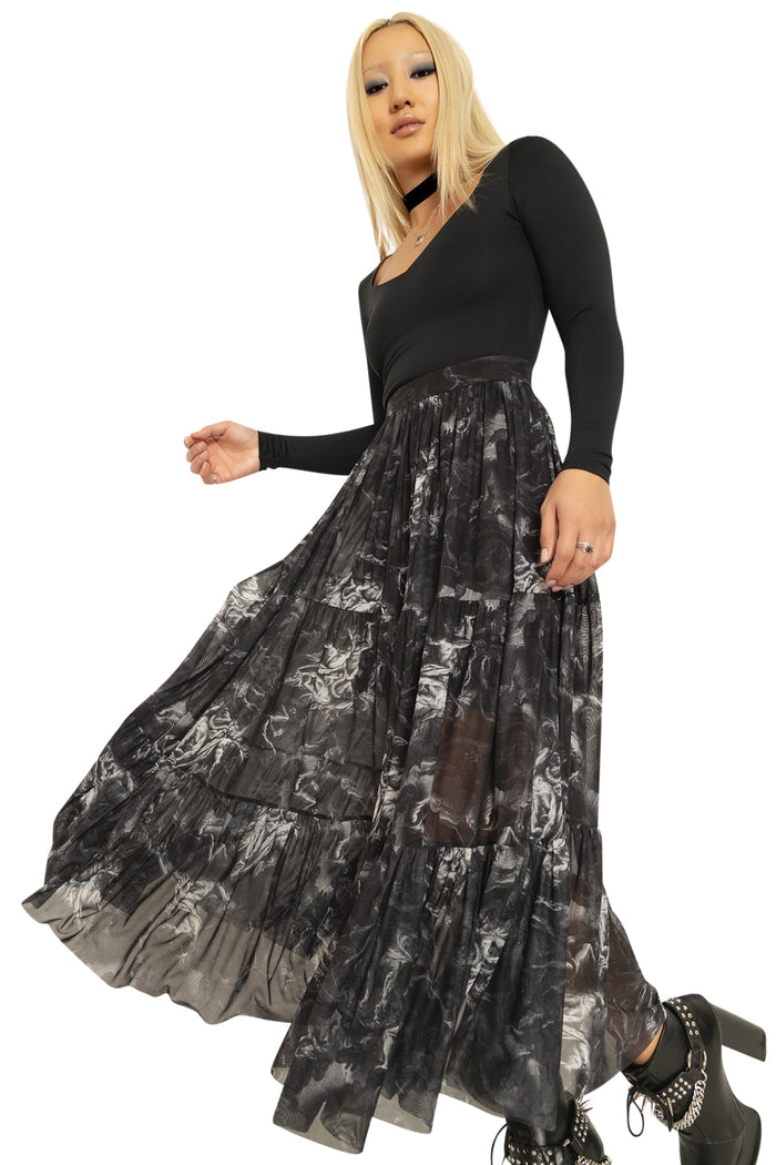 BlackMilk Clothing - The Fall Of The Rebel Angels Tiered Midaxi Skirt