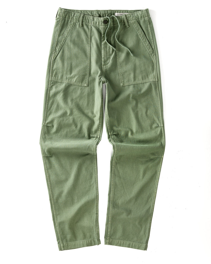Green pants on a white background