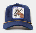 The Goat Suede Trucker Mens Hat (Blue/White)
