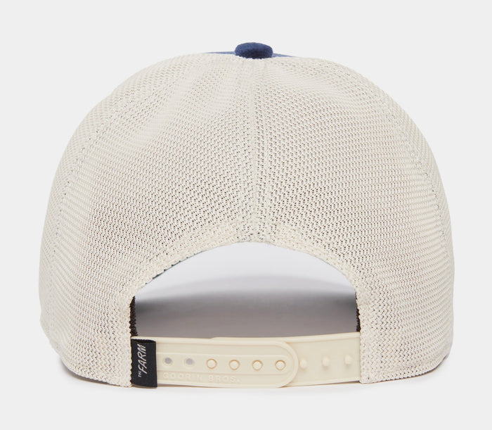 The Goat Suede Trucker Mens Hat (Blue/White)