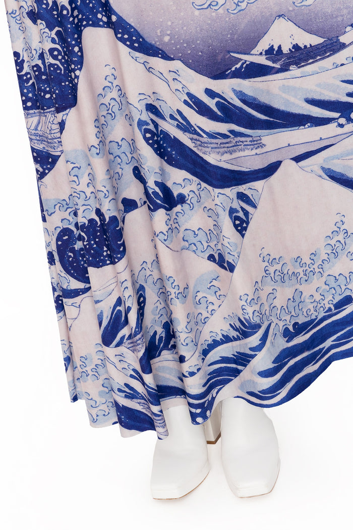 BlackMilk Clothing - The Great Wave Wide Sleeve Maxi Dress