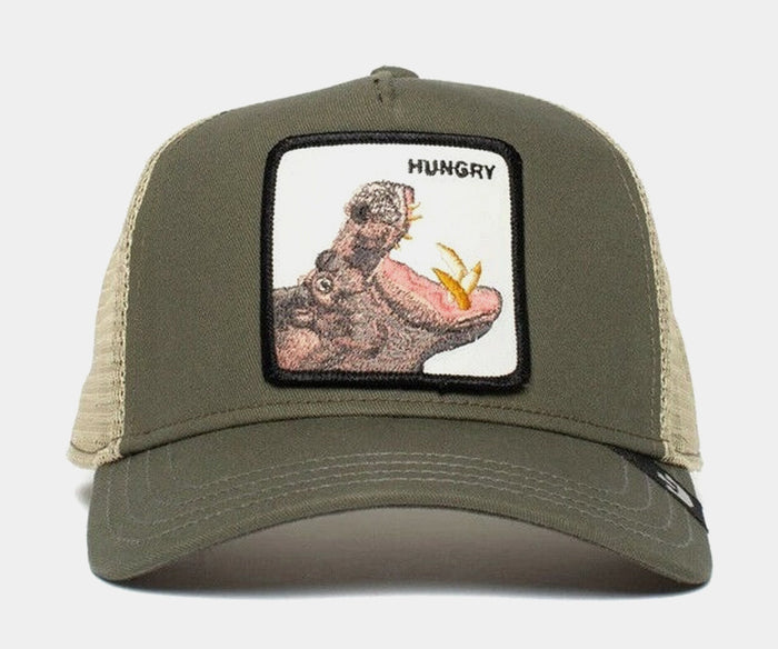 The Hippo Hooray Mens Trucker Hat (Green)
