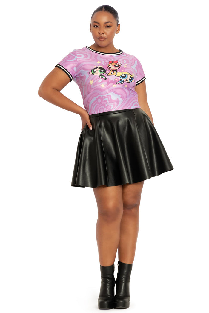 BlackMilk Clothing x Warner Brothers The Powerpuff Girls - The Powerpuff Girls Baby Tee - Warner Bros. Merchandise - Collaboration apparel - Licenced.