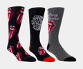 The Rolling Stone Assorted 3 Pack Crew Mens Socks (Black/Grey/Red)