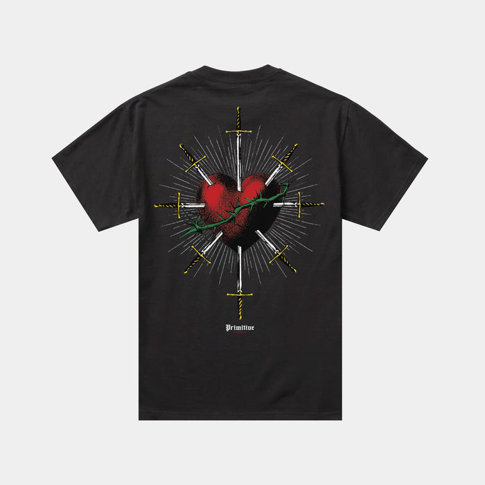 The Saint Mens Short Sleeve Shirt (Black/Red)