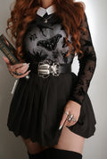 The Swarm Sheer Boat Neck Long Sleeve Top