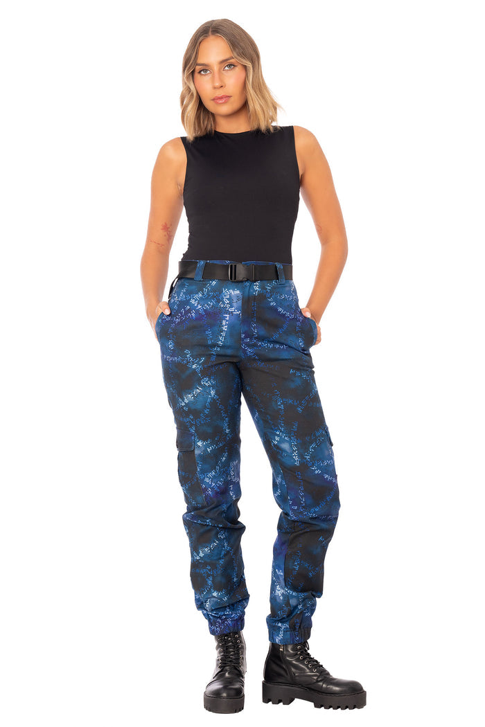 Elder Scrolls fashion cargo pants inspired by Skyrim Thu’um with rune detailing and relaxed utility fit