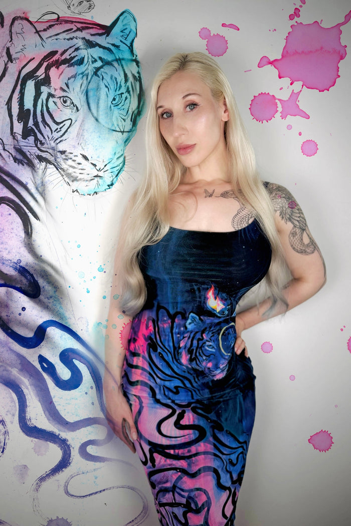 Tiger Bodycon Slip Dress