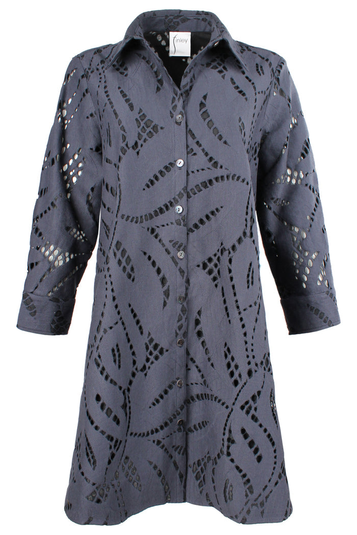 Gray patterned shirt on a white background