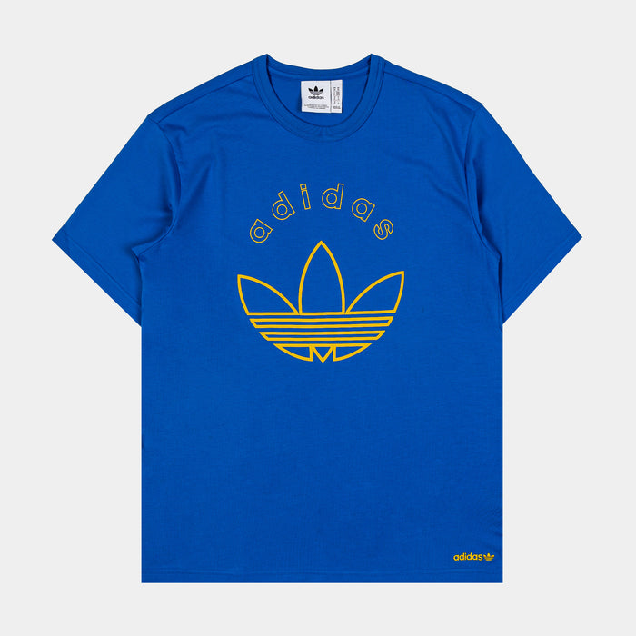 Trefoil Graphic Mens Short Sleeve Shirt (Blue/Yellow)