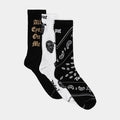Tupac 3 Pack Crew Mens Sock (Black/Gold/White)