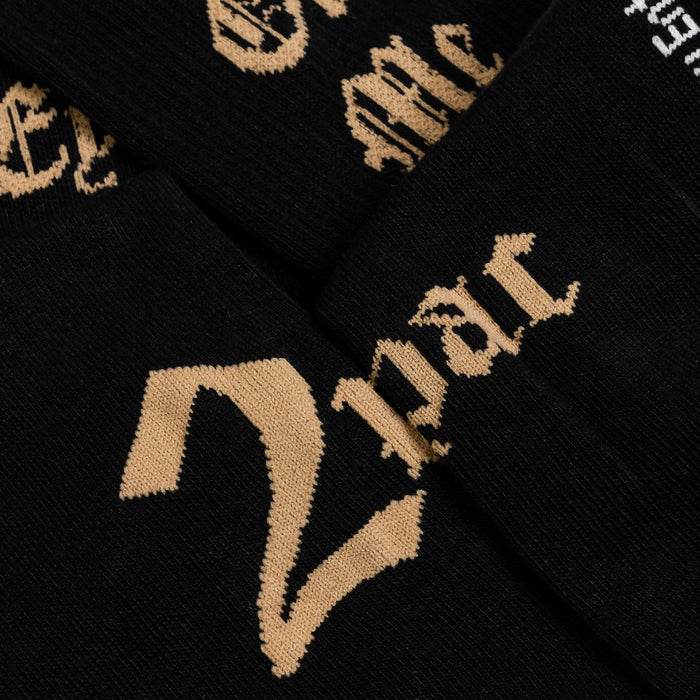 Tupac 3 Pack Crew Mens Sock (Black/Gold/White)