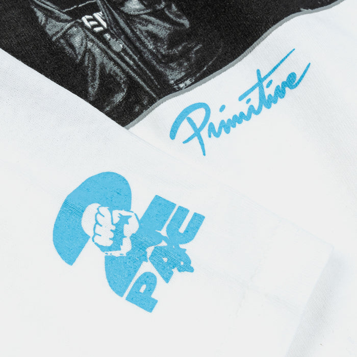Tupac Icon 2 Mens Short Sleeve Shirt (White/Blue)