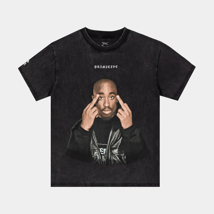 Tupac Icon Mens Short Sleeve Shirt (Brown/Black)