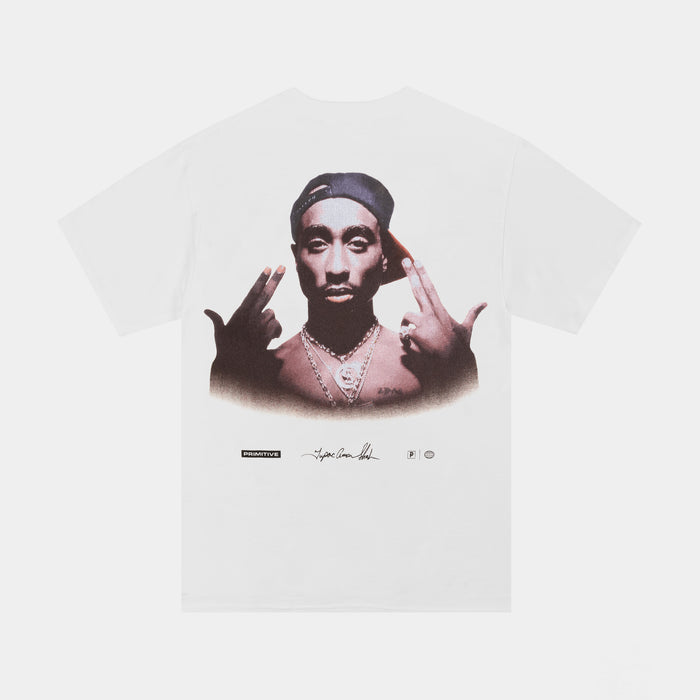 Tupac Stay Up Here Mens Short Sleeve Shirt (Black/White)
