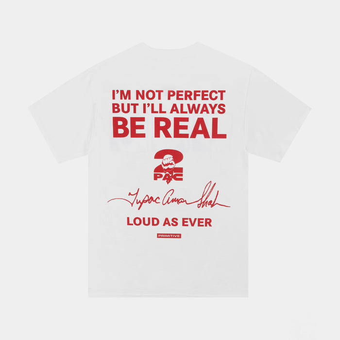 Tupac Truth Mens Short Sleeve Shirt (White/Red)