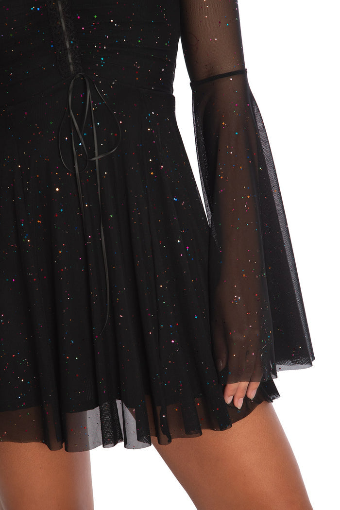 BlackMilk Clothing - Christmas Collection - Wreck The Halls - Twinkle Twinkle Long Sleeve Dress