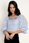 Unicorn Broderie Peasant Top