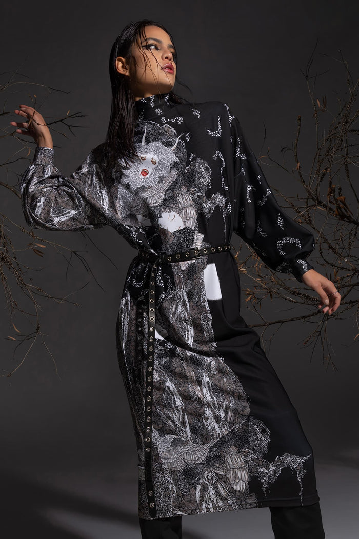 BlackMilk Clothing - Takato Yamamoto Vampire Spellbound Batwing Sleeve Midaxi Dress