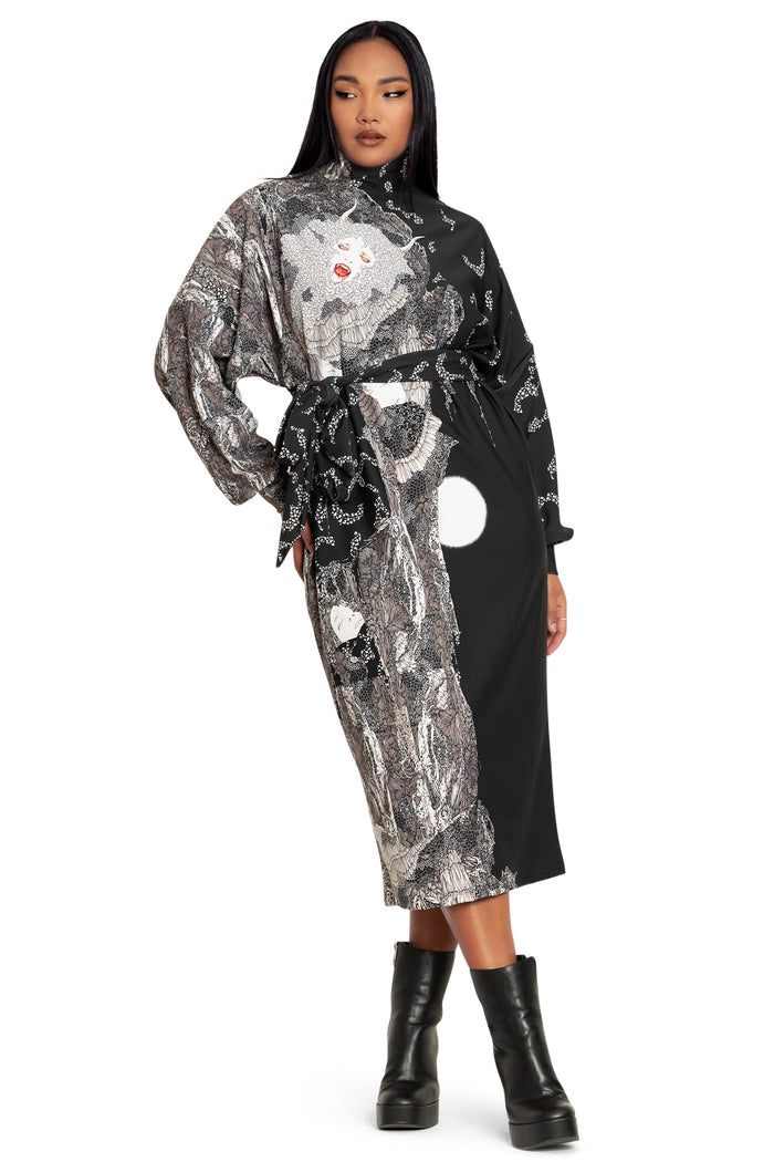 BlackMilk Clothing - Takato Yamamoto Vampire Spellbound Batwing Sleeve Midaxi Dress