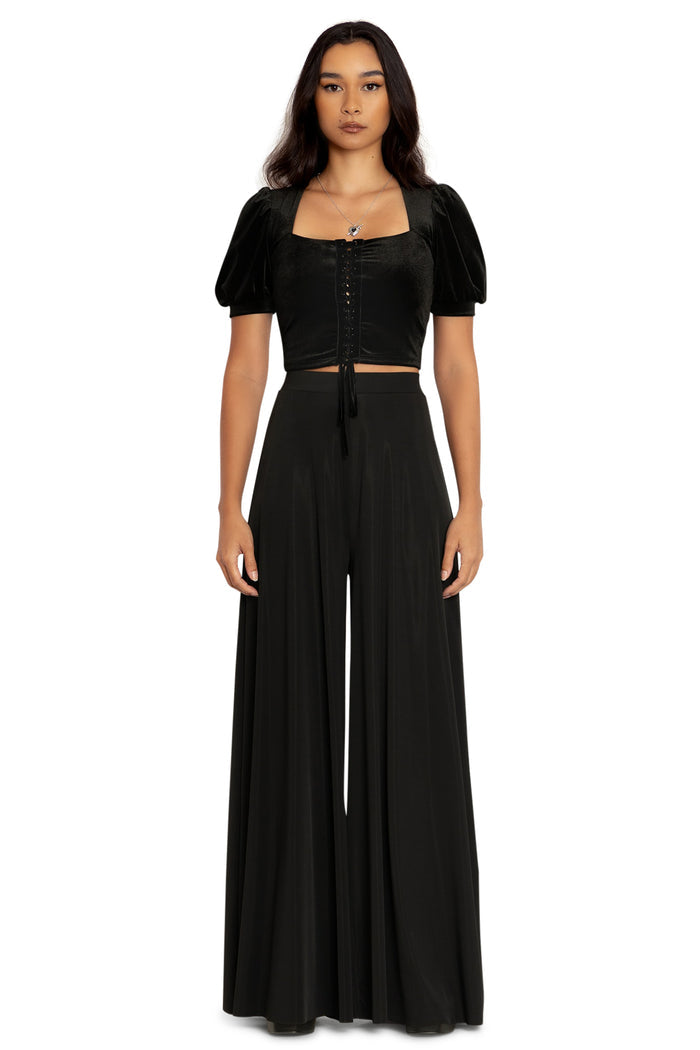 BlackMilk Clothing - Velvet Black Renaissance Top