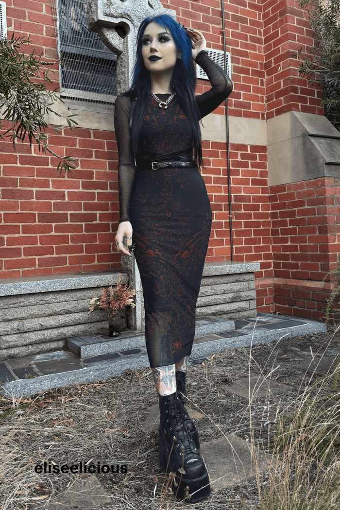 Venom Veil Long Sleeve Bodycon Dress